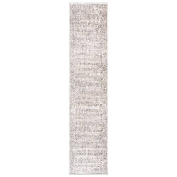 Garnet 2 ft. x 10 ft. Gray/Ivory Crosshatch Runner Rug