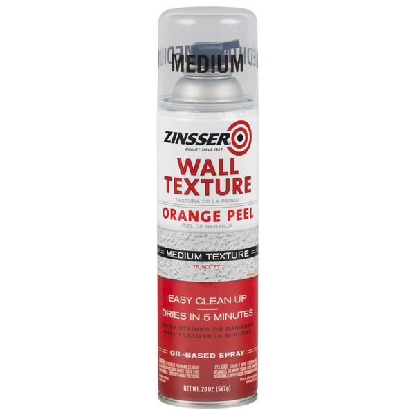 Zinsser 20 oz. Oil-Based Bright White Medium Orange Peel Wall Texture Spray (6-Pack)