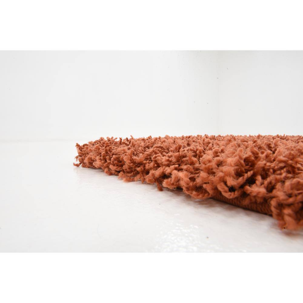 Luxurious 8' x 10' Blue Solid Shag Synthetic Area Rug