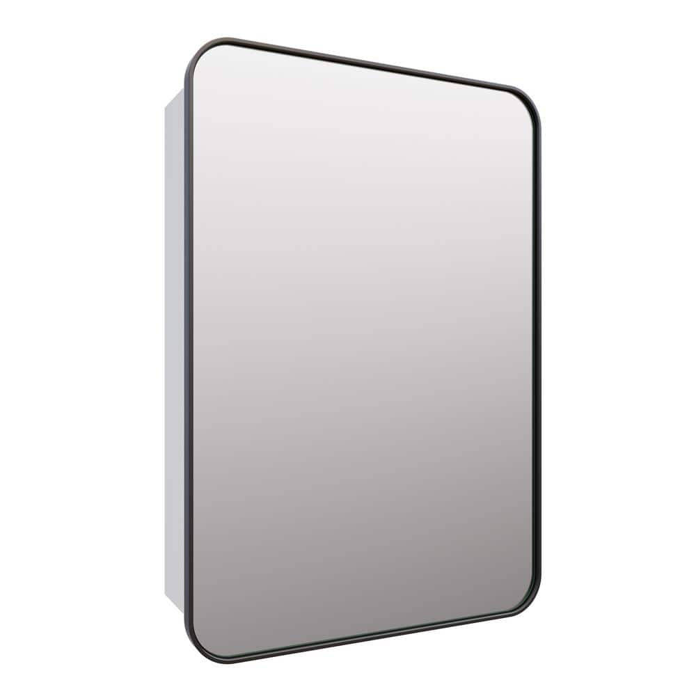 Glass Warehouse Calla 22 in. W x 32 in. H x 5 in. D Black Recessed ...