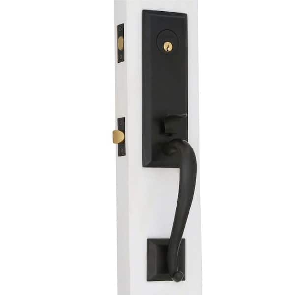Baldwin Stonegate Single Cylinder Oil Rubbed Bronze Right-Handed Door Handleset with Classic Lever