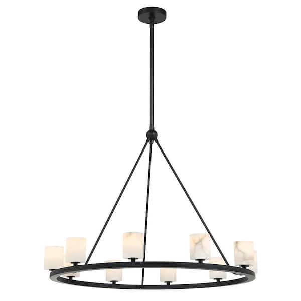 Crystorama 00633779095184, Aragon 10-Light Matte Black Chandelier