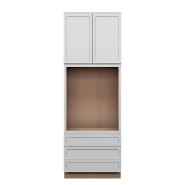 Unbranded Westport Shaker 33 in. W x 96 in. H x 24 in. D in Painted White Plywood Assembled Single Oven Cabinet