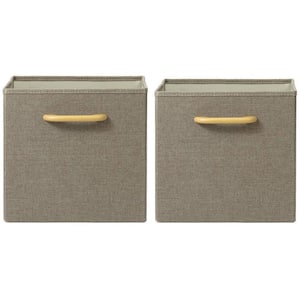 Collapsible Grey Bins with Handles (Set of 2)