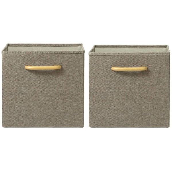 Home Decorators Collection Collapsible Grey Bins with Handles (Set of 2)