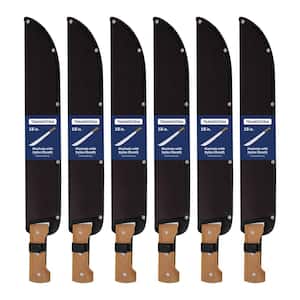 18 in. 6-Piece Machete with Carbon Steel Blade and Wood Handle with Nylon Sheath