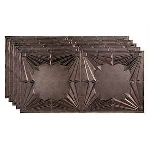 Art Deco 2 ft. x 4 ft. Glue Up Vinyl Ceiling Tile in Smoked Pewter (40 sq. ft.)