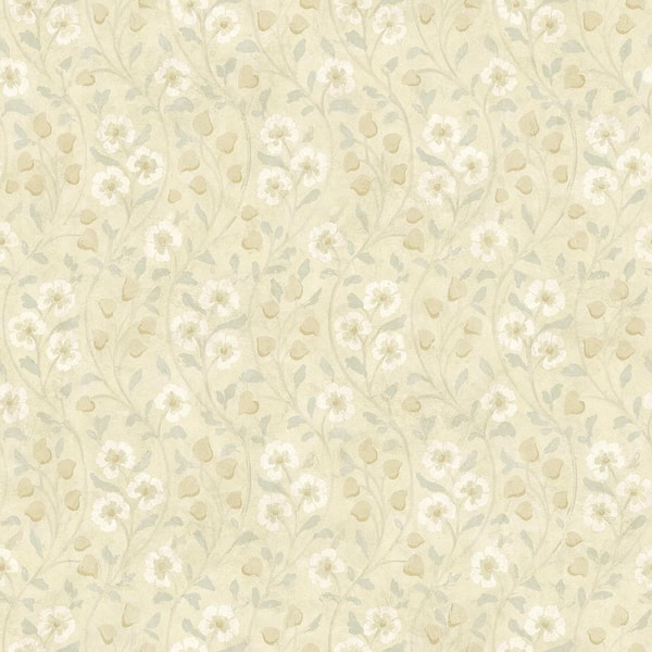 Chesapeake Patsy Beige Floral Beige Wallpaper Sample