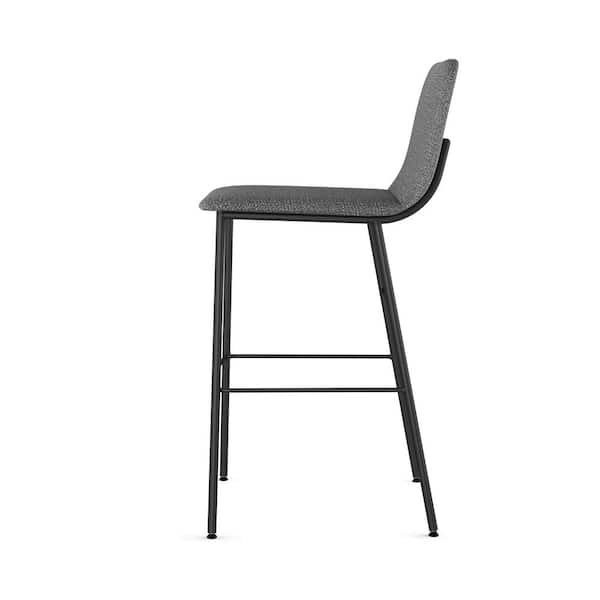 Outback 26 in. Grey Woven Fabric / Black Metal Counter Stool