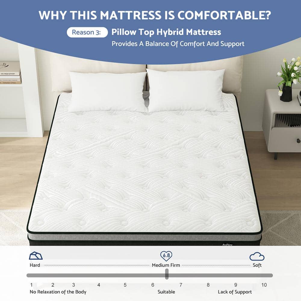 Full 14-Inch Medium Firm Hybrid Pillow Top Mattress
