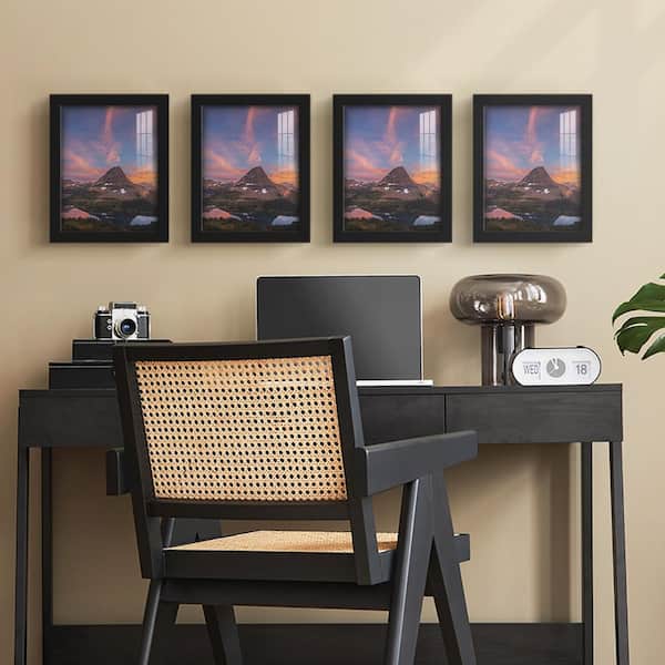 Modern 8 in. x 10 in. Black Picture Frame (Set of 4)