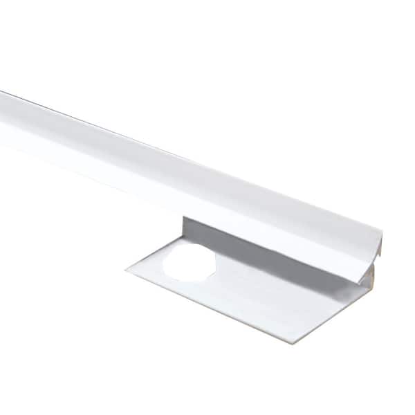 EMAC Novoescocia S Antib Matt White 1/2 in. x 98-1/2 in. Aluminum Tile Edging Trim