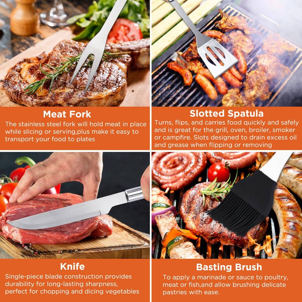 Commercial Chef 10 Piece BBQ Grill Set - Grill Accessories