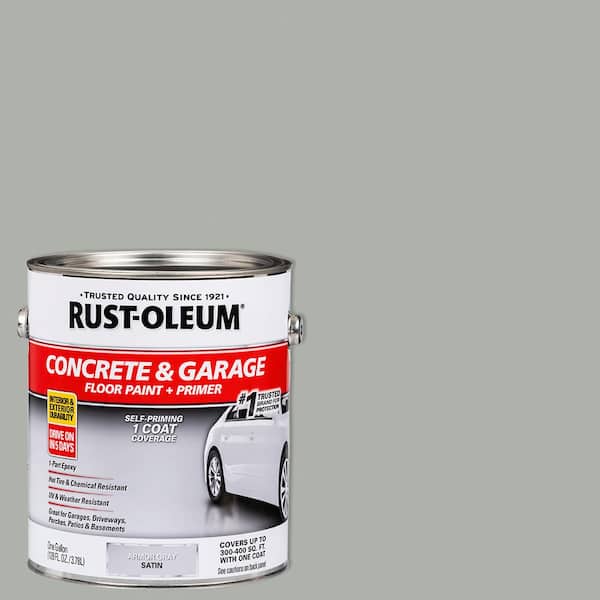 Rust-Oleum 1 Gal. Armor Gray Satin 1-Part Epoxy Concrete Floor Interior/Exterior Paint (2-Pack)