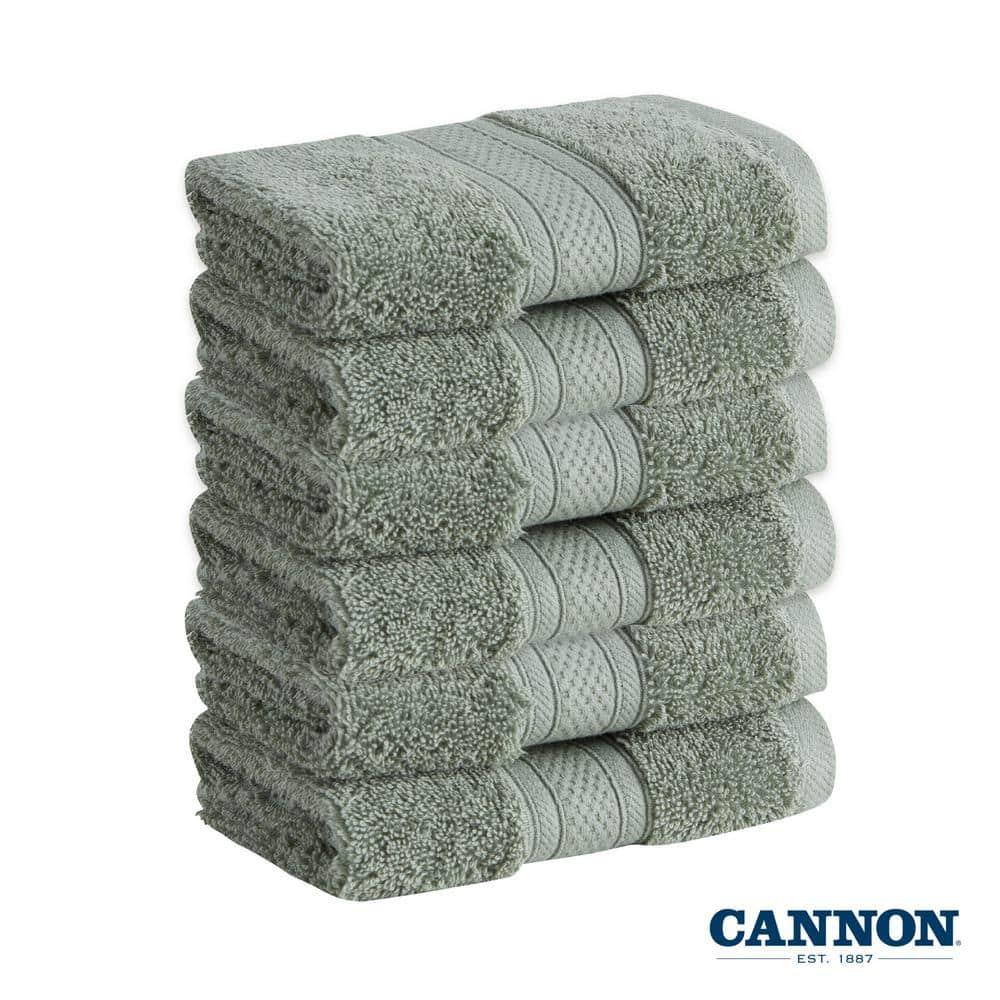 6pk Quick Dry Bath Towel Set White - Cannon