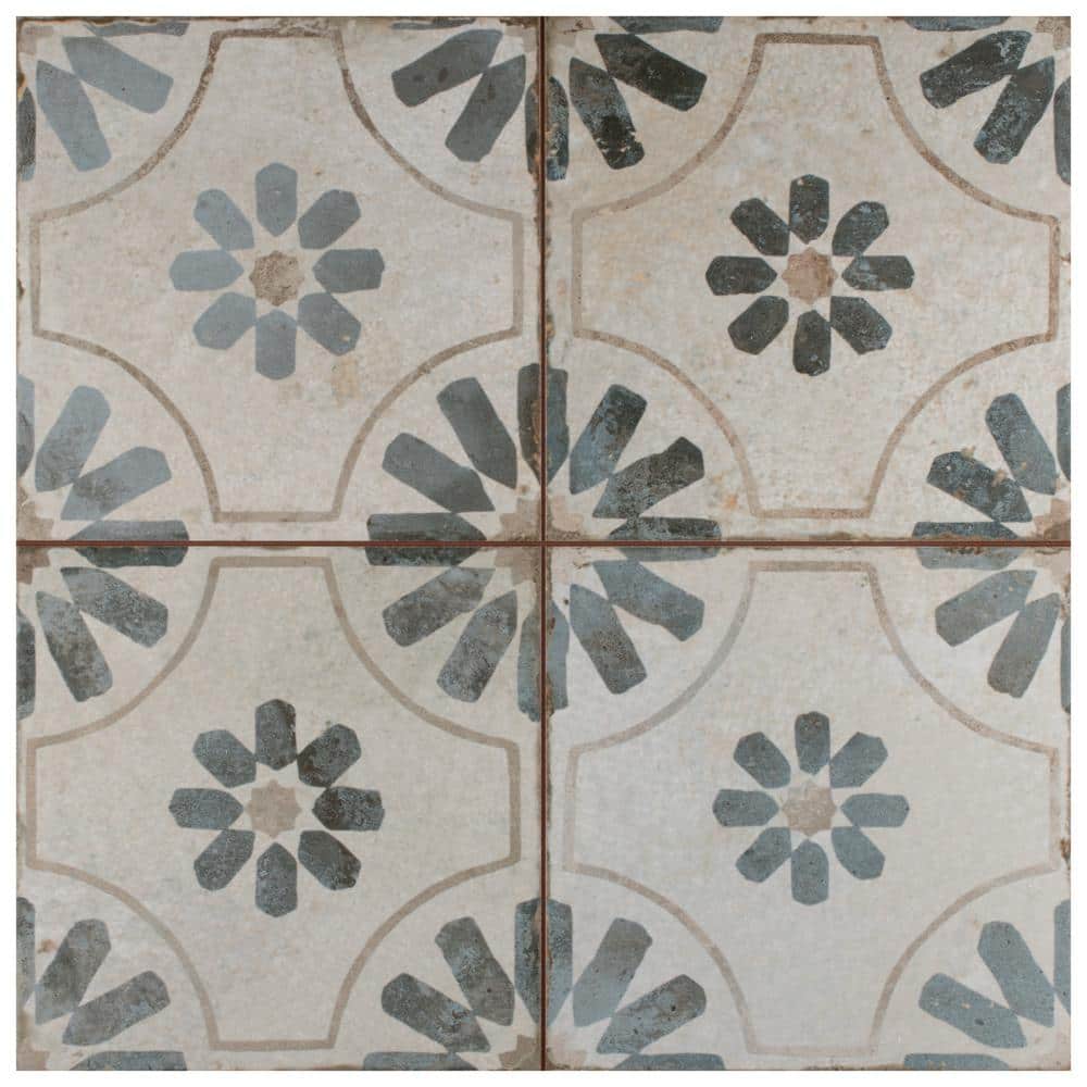 Kings Blume Blue 9 in. x 9 in. Ceramic Floor and Wall Take Home Tile Sample price history on PriceWatchPro