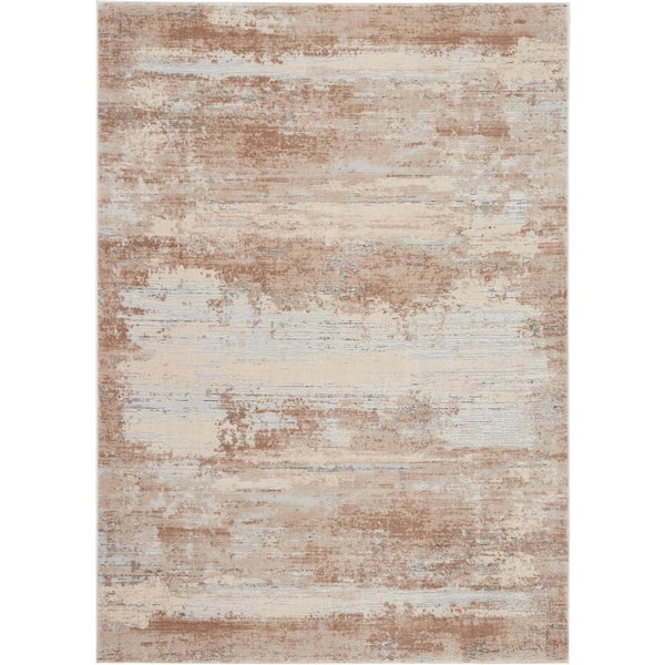 Nourison Rustic Textures Beige 6 ft. x 9 ft. Abstract Contemporary Area Rug