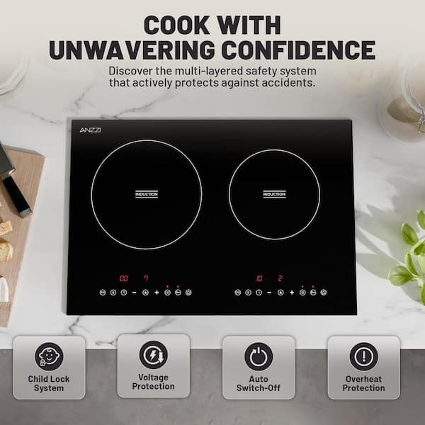 ANZZI 20 in. Induction Cooktop in Black with Child Safety Lock