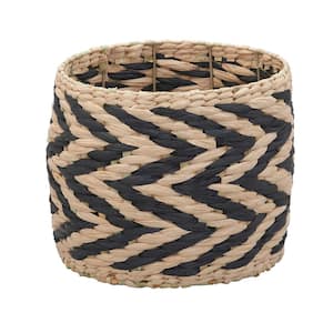 Cattail and Paper Zee Basket in Natural and Black