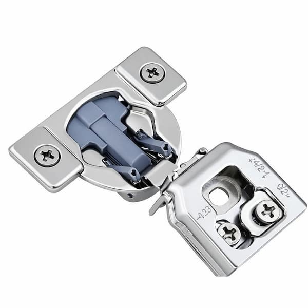 1-1/4 in. Partial Overlay Self-Closing Concealed No Radius Cabinet Hinge in Polished Chrome - (Set of 6)