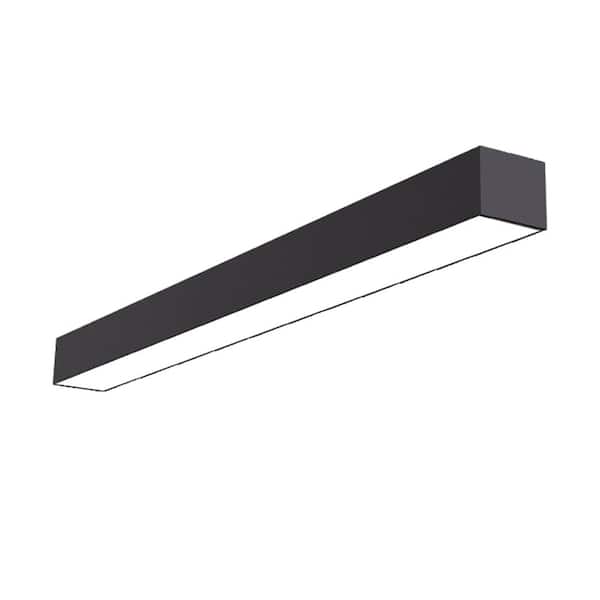 ETi 4 ft. 64-Watt Equivalent Integrated LED Black Strip Light Fixture Architectural Linear w/Power Cord Kit 4600lm (4-Pack)