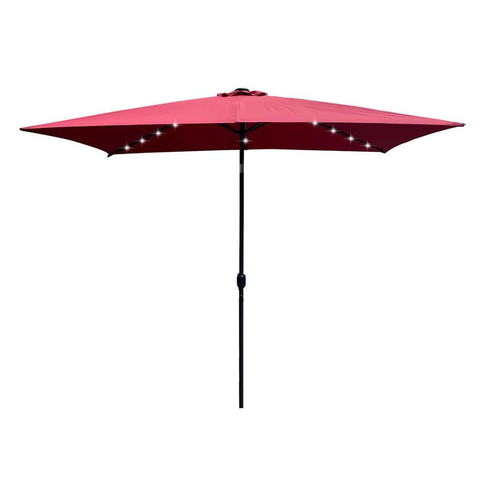 10 ft. x 6.5 ft. Outdoor Market Patio Umbrella in Burgundy