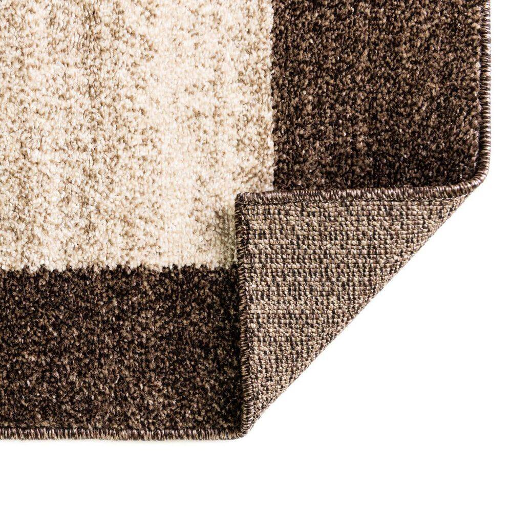 Brown/Ivory Tufted Easy-Care Synthetic Area Rug 6' x 9'