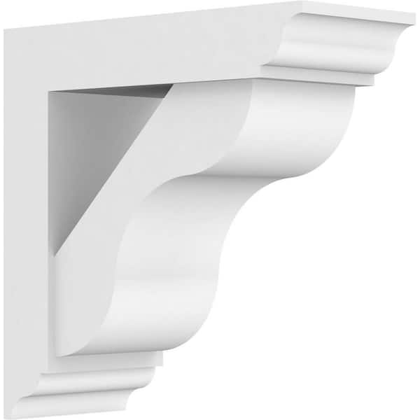 Ekena Millwork Standard Carmel 5 in. W x 12 in. H x 12 in. D Signature Urethane Polyurethane Bracket With Traditional Ends