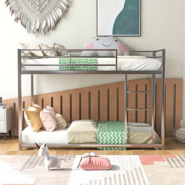 Qualfurn Abby Silver Twin Over Low, Abby Twin Over Bunk Bed