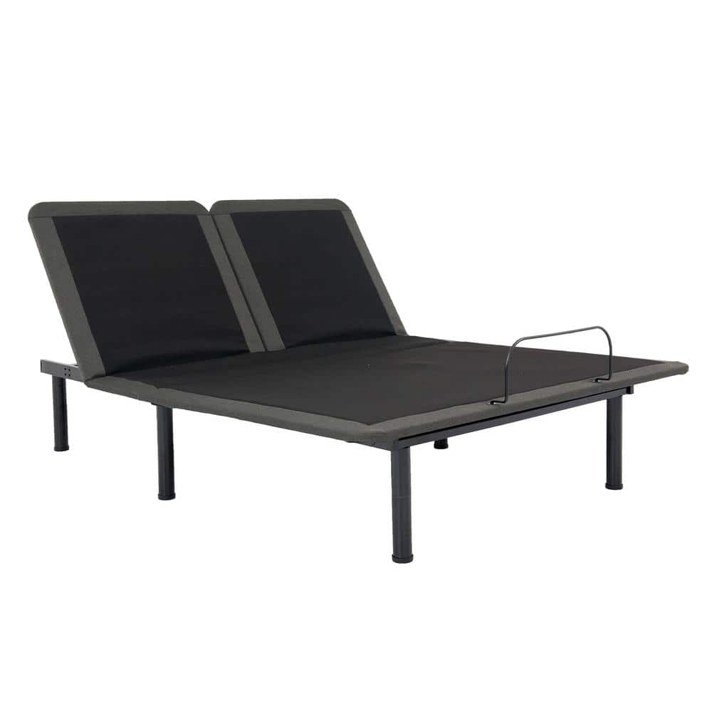 Queen Adjustable Metal Frame with Blue Latex Foam Mattress