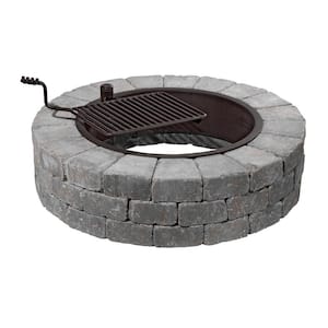 48 in. Grand Concrete Fire Pit in Bluestone with Cooking Grate