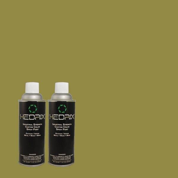 Hedrix 11 oz. Match of MQ6-61 Basil Chiffonade Semi-Gloss Custom Spray Paint (2-Pack)