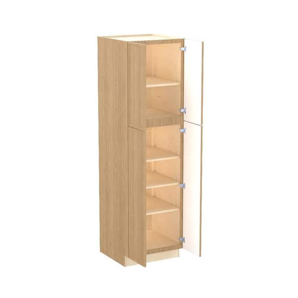 Franklin 24 in. W x 24 in. D x 90 in. H Assembled Plywood Pantry Kitchen Cabinet in Vanguard Oak with Soft Close