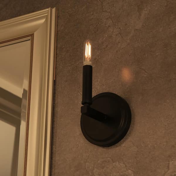 40-Watt Equivalent T6 Dimmable Straight Filament Clear Glass E12 Candelabra Edison LED Light Bulb, Soft White (4-Pack)