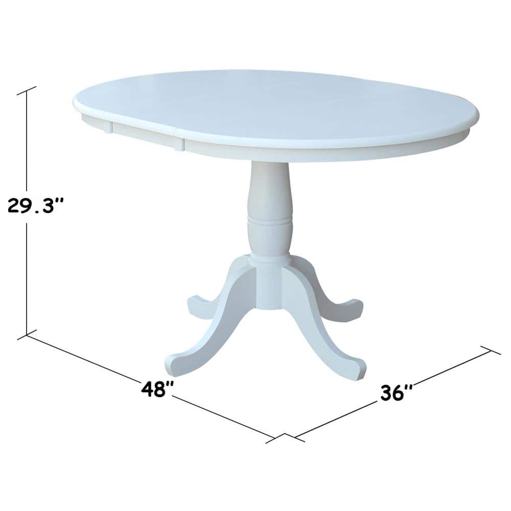 Farmhouse Elegance 50" Extendable Round Wood Dining Table in White
