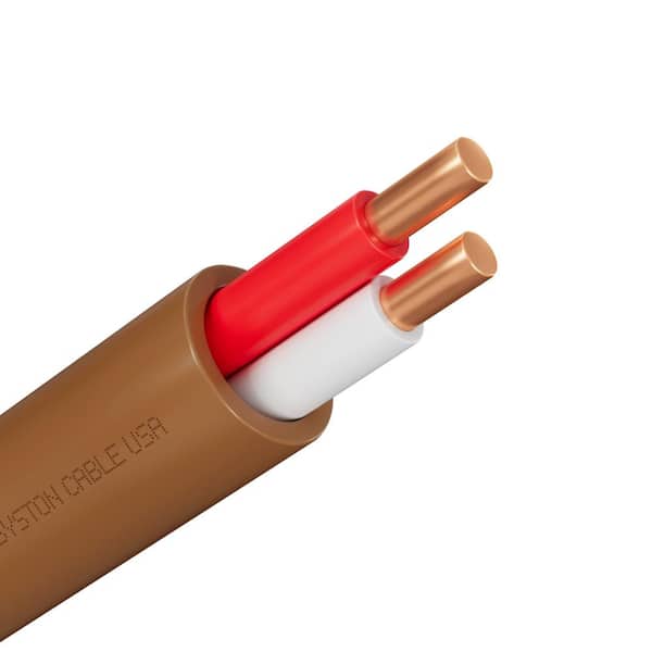50 ft. 20/2 Brown Bell Garage Door Wire - CL3R/FT4/CMR Riser Rated Solid Copper UV Resistant Low Voltage Outdoor/Indoor