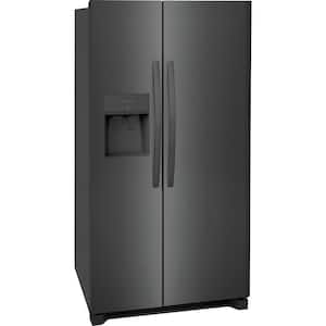 36 in. 25.6 cu. ft. Side by Side Refrigerator in Black Stainless Steel, Standard Depth