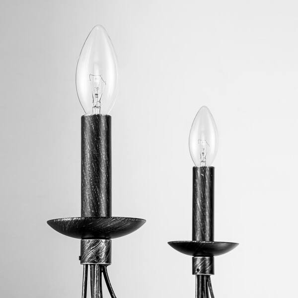 RRTYO Charlee 8-Light Matte Black Candle Sputnik Mid-Century