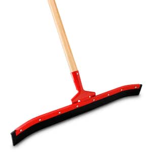 24 in. Curved Rubber Floor Squeegee with 60 in. Wood Handle