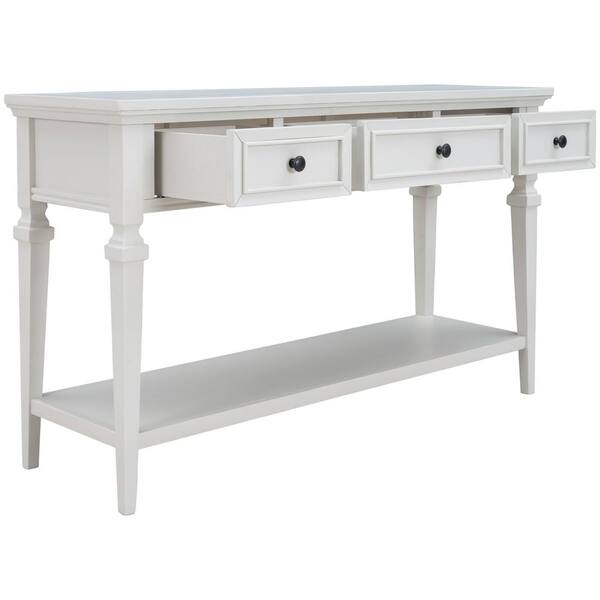 white retro console table