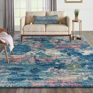 Fusion Blue/Multicolor 8 ft. x 11 ft. Abstract Modern Area Rug