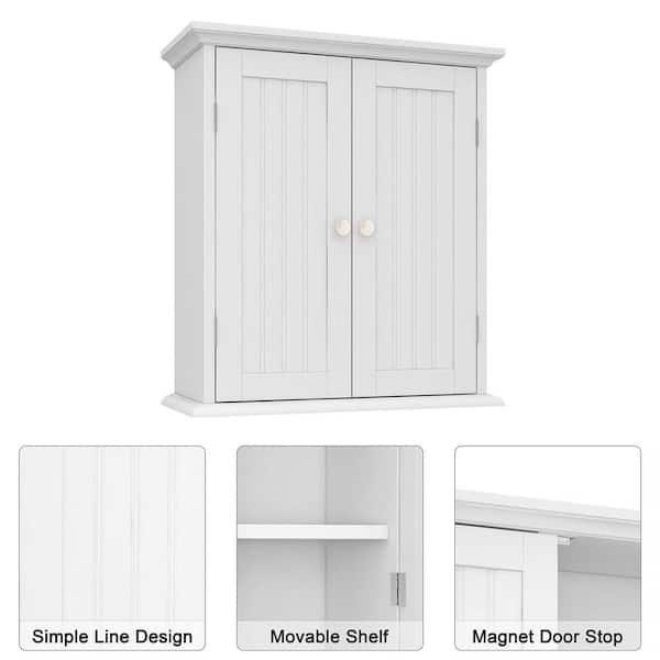 Glacier Bay Lancaster 21 in. W x 8 in. D x 26 in. H Surface-Mount Raised  panel Bathroom Storage Wall Cabinet in White LAOJ25-WH - The Home Depot