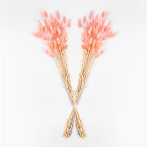 25 in. Pink Dried Natural Bunny Tails (2-Pack)