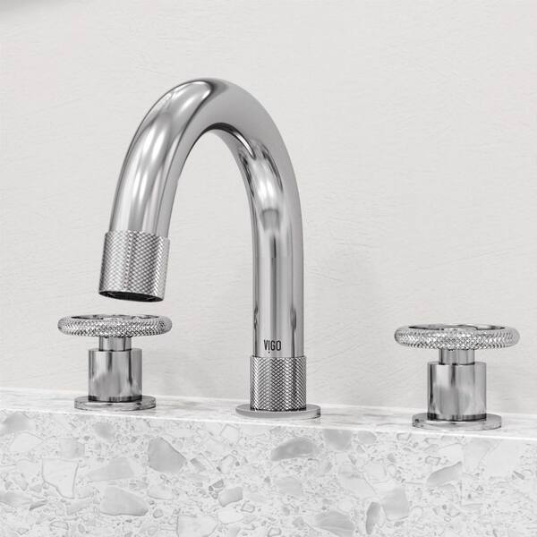 VIGO Wythe 8 in. Widespread Double Handles Faucet in Chrome