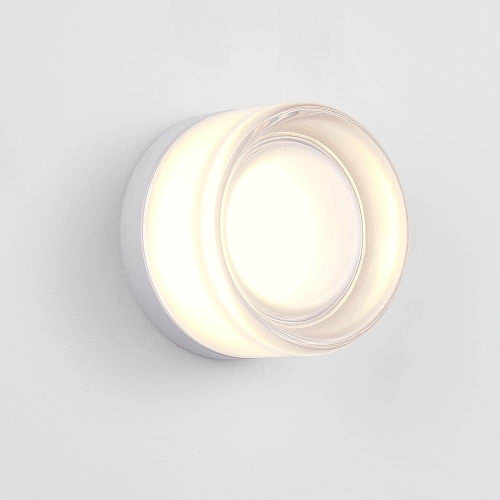 1-Pack 5.1 in 8W 850lm White LED Indoor Wall Sconce with Glass Surface price history on PriceWatchPro