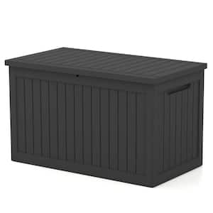 Rubbermaid Patio Chic 123 Gal. Resin Basket Weave Patio Cabinet in Brown  1889849 - The Home Depot