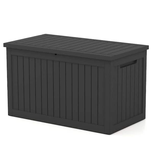 Patiowell 230 Gal. Outdoor Storage Plastic Resin Deck Box in Black