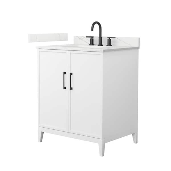 Elan 30 in. W x 22 in. D x 35 in. H Single Bath Vanity in White with Giotto Quartz Top