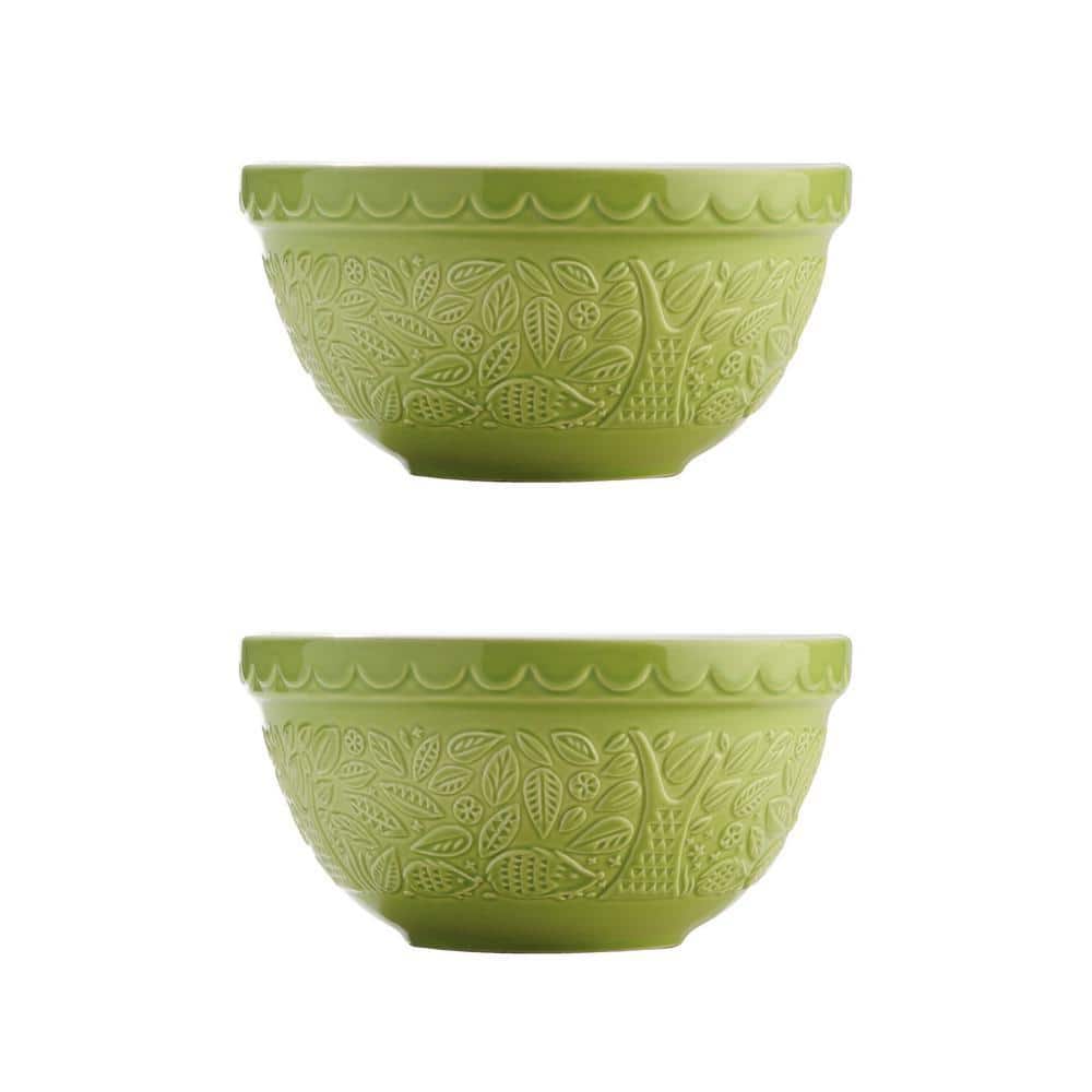 Mason Cash In The Forest Hedge Hog Green Mixing Bowl (Set of 2