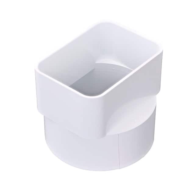 NDS HIPS Downspout Adapter, 3X4 in. Downspout X 4 in. S&D Hub